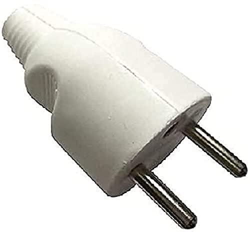 Dio dio043063 enchufe macho 2 polos con tierra salida derecha, Blanco, DIO043065