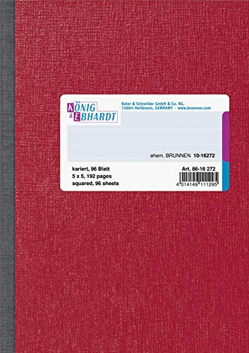 K+E Geschäftsbuch A6 kariert 96 Blatt Karton rot