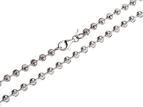 5mm Kugelkette, geschliffen- echt 925 Silber, Länge 70cm