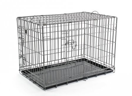 Heavy Duty Dog Cages Medium 30 Long with 2 Doors and Metal Base Tray