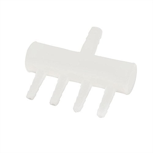 sourcing map Plastic 4 Way Aquarium Oxygen Pipe Hose Tube Fitting Splitter Manifold Tap Valve