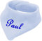 Baby Fleece Halstuch mit Namen bestickt Dreieckstuch Schal (hellblau)