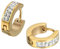 JewelryWe Klein Creolen Ohrringe für Damen: 4mm Breit Gold Edelstahl Poliert Creolen Huggie Ohrringe mit Strass Hypoallergen Knorpel Piercings Schlafen Ohrringe Unisex