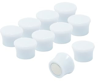 Small High Power White Memo Board Magnets for Fridge, Whiteboard, Noticeboard, Filing Cabinet - Pack of 100