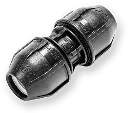 2 Stück PE Kupplung 20mm x 20mm Druck 16bar Fitting für PE-Rohren 20-E
