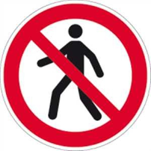 Schild Für Fußgänger verboten n. ISO 7010 31,5cm Ø Alu