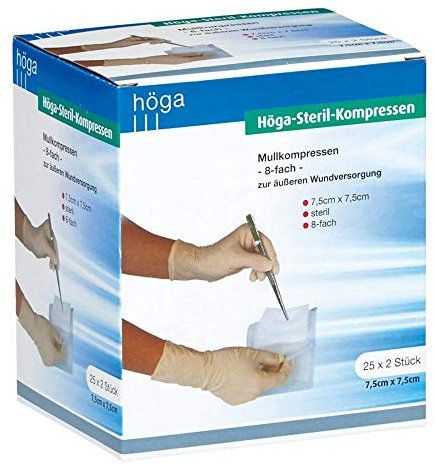 Höga Steril Kompressen 7,5x7,5 cm 8fach