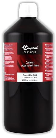 H DUPONT DU0601000903C - Peinture Sur Soie Classique Orchidee N°903 - Pot De 1 L - Colorants acides pour une qualité supérieure - Idéale pour les professionnels, grande contenance