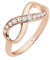 Elli Ring Damen Infinity Symbol Unendlichkeit Trend mit Zirkonia Kristalle in 925 Sterling Silber Rosé-vergoldet