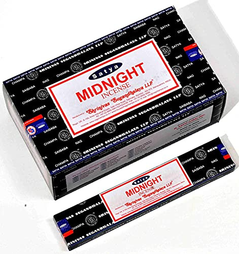 Satya Nag Champa Midnight Incense Sticks - Box 12 Packs by Satya