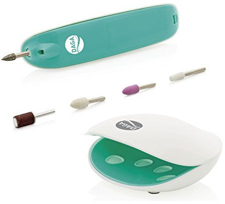 Daga SM-200 - Set manicura: Luz de precisión 5 en 1 : Lima Circular Perfiladora , Eliminador de Cutículas y Pieles Muertas, Limador de Bordes, Pulidor de Uñas, Abrillantador, Lámpara UV