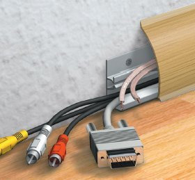 Kabelkanal Sockelleiste/Fußbodenleiste in 6 Dekoren [Eiche, 14,4 m] entspricht 6,50 EUR/Meter