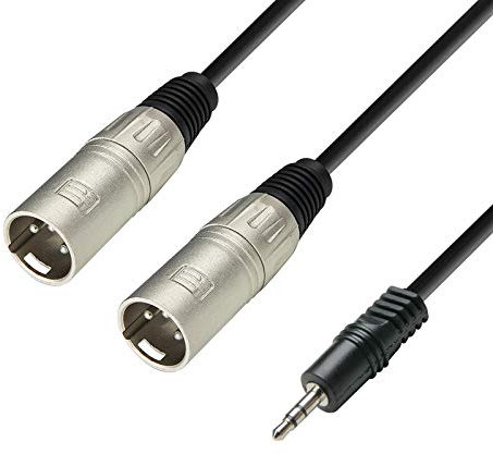 CONECTICPLUS Câble 2 XLR mâle Jack 3.5 mâle 3 mètres stéréo