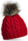 Caspar MU104 Damen Strickmütze mit Fellbommel, Farbe:rot, Größe:One Size