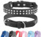 Hundehalsband Leder Breit große kleine mittelgroße Hunde Schwarz Rot Rosa Pink mit Strass und Anti-verlorene Handynummern Anhänger