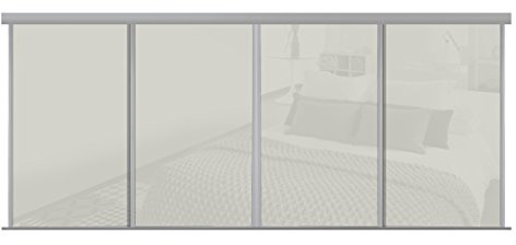 Sliding Wardrobe Half Height Loft Doors x 4 (Soft White, 1804mm-2387mm)