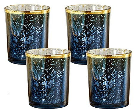 Kate Aspen Photophore pour bougie chauffe-plat Bleu foncé