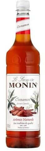 MONIN Premium Cinnamon Syrup 1L for Coffee and Cocktails. Vegan-Friendly, Allergen-Free, 100% Natural Flavours and Colourings