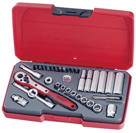 Teng T1435AF 1/4-inch Socket Set A/F Drive (35 Pieces)