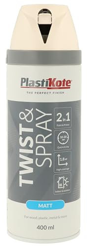 Plasti-kote 23100 Premium Spray Paint - Matt White - 400 ml