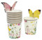 Talking Tables Truly Fairy Gobelets en Carton à Motif Floral pour Fête d'Anniversaire d'Enfant et Goûter Festif, Rose et Blanc, 250 ml (Paquet de 12)