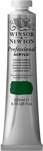 Winsor & Newton 2337311 200ml Professional Acrylic Colour Tube - Hooker's Green