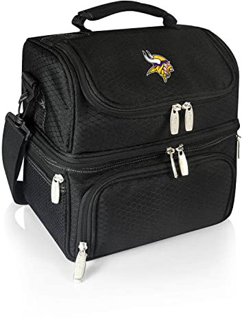PICNIC TIME Black Minnesota Vikings Pranzo Lunch Tote