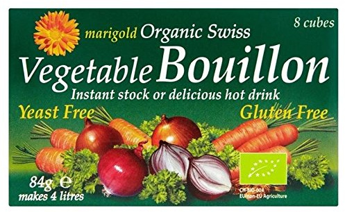 Ringelblume Organischen Hefe Frei Brühwürfel Grün 87G - Packung mit 6