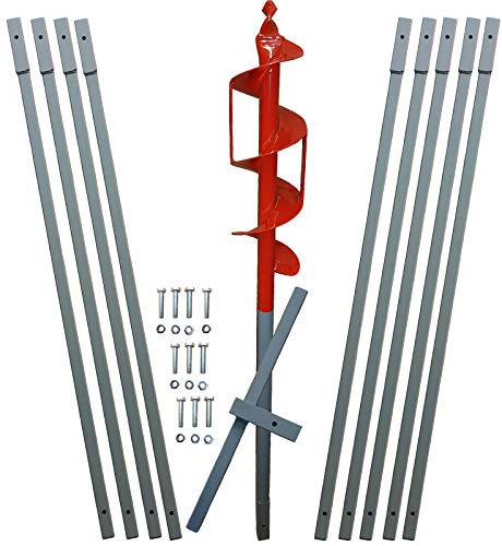 10m Erdbohrer mit 110mm Bohrkopf -VERLÄNGERBAR- auch als Brunnenbohrer, Handerdbohrer, Erdlochbohrer, Brunnenbohrgerät, Pflanzbohrer, Zaunbohrer, Pfahlbohrer UVM. einsetzbar !