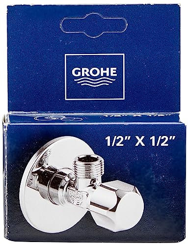 GROHE Technique de Sécurité - Raccord Mural à Clapet d'Angle 1/2 Pouce, Sortie 1/2 Pouce, avec Chambre à Graisse et Double Joint Torique 22032000, Gris