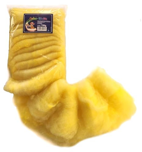 Watte Color, Farbwatte, farbige, Bunte Dekowatte. 150g gelb Art.12025 MAISGELB