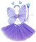 Fun Play TOWO Deguisement de Clochette fée Papillon - Ailes, Baguette, Serre-tête et Tutu - Déguisement Papillon pour Enfants 3-8 Ans -Couleur Violet