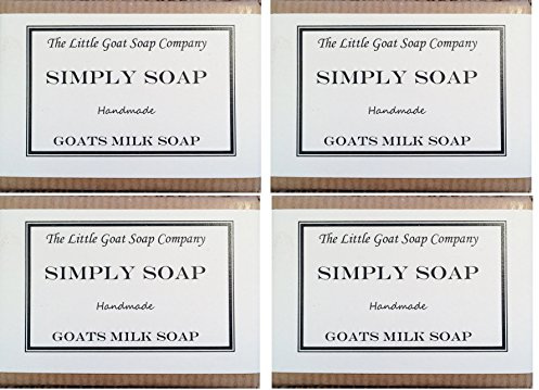 Simply Goats Milk Soap, Unscented, 100g, 4-Pack | Sensitive Skin, Eczema, Psoriasis, Dermatitis, Dry Skin