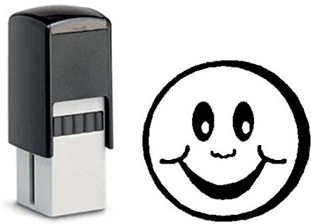 Dekolando Bonuskartenstempel Smiley Gesicht lachend - Stempel mit Motiv Smily - für Kundenkarten Bonuskarte Verkauf Bonus
