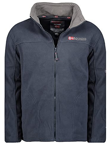 Geographical Norway TAMAZONIE Men - Spessa E Calda Felpa da Uomo con Chiusura A Zip - Giacca Invernale Calda da Uomo - Felpa A Maniche Lunghe Foderata - Maglione Comfort All'aperto Marino L