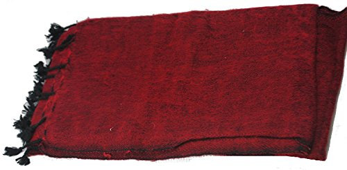 TCV Fair Trade Tibetische Yakwolle Wolle Schal/Decke 1.8M X 0.8M - Rot, 1.8m X 0.8m