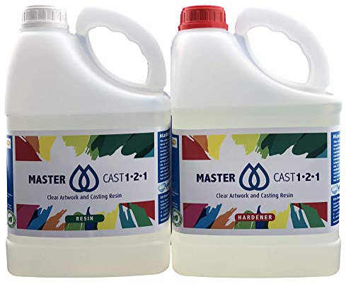 MASTERCAST 1-2-1 Epoxidharz mit Härter Set zum Gießen 10 k g für Fluid-Painting | glasklar und UV stabilisiert | Clear Epoxy Casting Pouring Resin