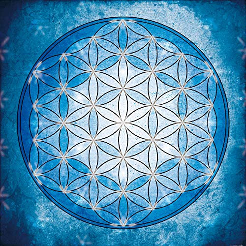 1art1 Mandalas Poster Die Blume des Lebens, Element Wasser Kunstdruck Bild 100x100 cm