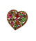 London Accessories Boutique Broche en forme de cœur avec pierres en cristal multicolores