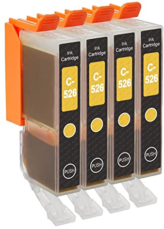 Go Inks C-526Y Compatible Yellow Ink Cartridge to replace Canon CLI-526Y for use with Canon PIXMA Printers (Pack of 4), High Capacity