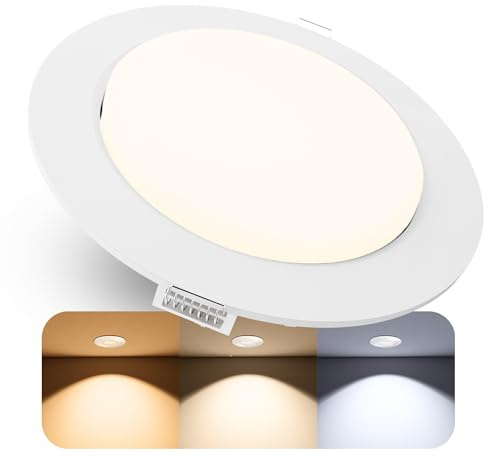 SSC-LUXon RX-3 LED Einbauspot rund weiß GX53 3W 3 Lichtfarben 230V | Flache Deckenleuchte nur 40mm tief in Weiß matt für Wohn- & Schlafräume - warmweiß bis kaltweiß, Leuchtmittel wechselbar