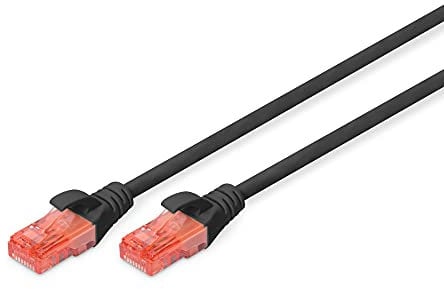 DIGITUS CAT 6 U-UTP Patch Cable, 2m, cavo di rete LAN DSL Ethernet, LSZH, rame, AWG 26/7, nero, Cat-6 - 2 m, Cavo patch - U-UTP - LSZH