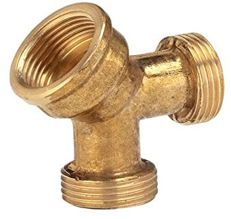 Gardena Messing-2-Wege-Verteiler 19 mm: Gartenschlauch-Schlauchabzweigung zum Betrieb von zwei Anschlussgeräten, 26,5 mm (G 3/4 Zoll)-Gewinde (7155-20)