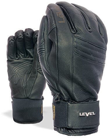 Level Rexford - Snowboard Handschuhe Leder, Thermohandschuhe Winter Herren, Winterhandschuhe Herren Wasserdicht mit Stulpe, Atmungsaktiv und Schützend für Snowboard und Skifahren - 1 Paar