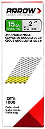 Arrow A15G50 Angled Nails, Silver, 2 Inch/ 50 mm Steel