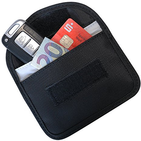 HMF 3402-02 RFID Blocker für Autoschlüssel und Kreditkarten | 8,5 x 13 x 1,2 cm | Schwarz