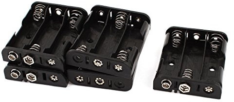 sourcing map 5 Pieces Plastic Storage Case Holder Container for 3 x 1.5V AA Battery