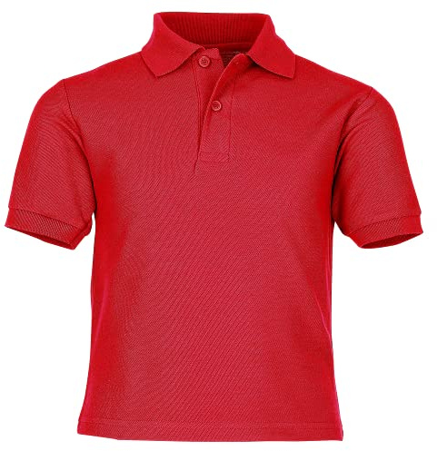 Fruit of the Loom Kid's Polo Shirt in Red Age 14-15