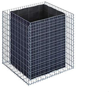 Gabiona | Gabionen-Hochbeet LxHxB: 100x100x90 cm | Eckiger Steinkorb als Pflanzkübel für den Garten | Maschenweite 5x10 cm