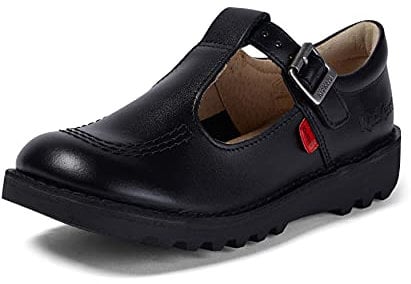 Kickers Girl's Kick T Bar Black School Shoes | Classic & Stylish | Extra Comfortable | Premium Quality, Black, 9 UK Child